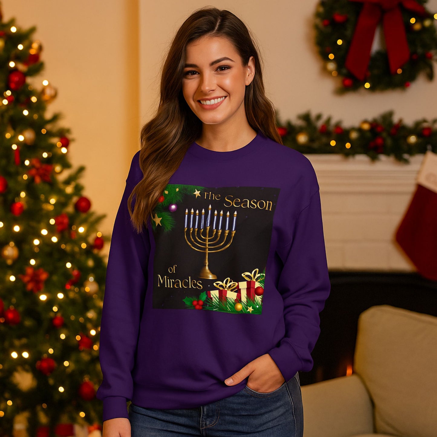 Season of Miracles Sweatshirt | Hanukkah & Christmas Unisex Sweatshirt
