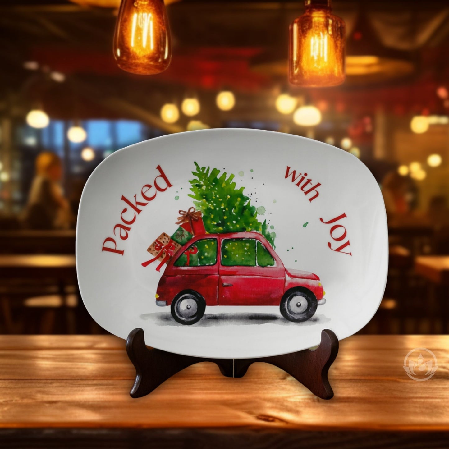 Pack with Joy Christmas Serving Tray – Festive Holiday Platter