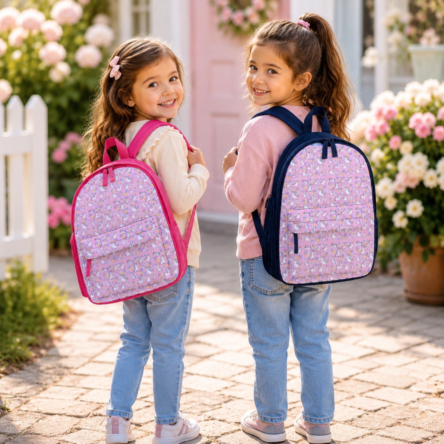 AOP Unicorn Children's Simple Schoolbag – Cute Lightweight Kids Backpack