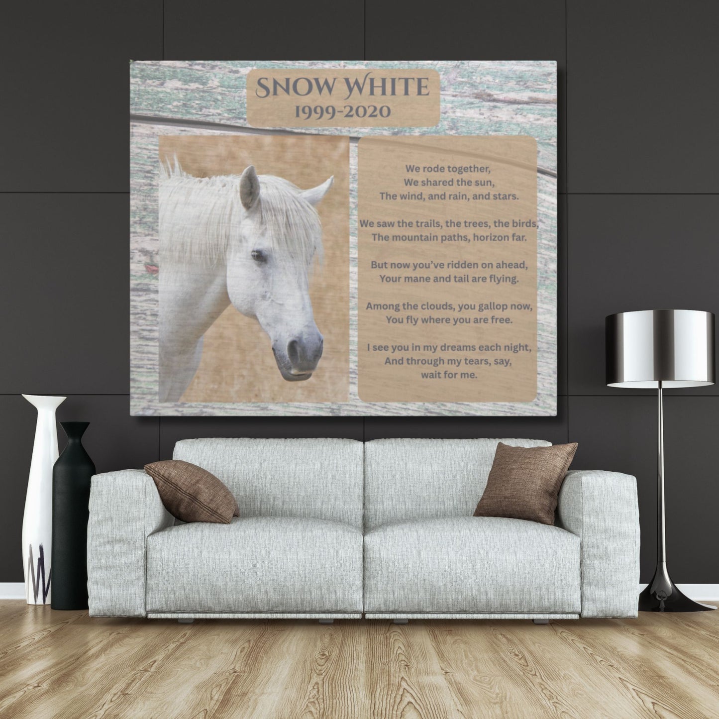 Personalized Horse Memorial Canvas with Photo – Riding Companion Tribute