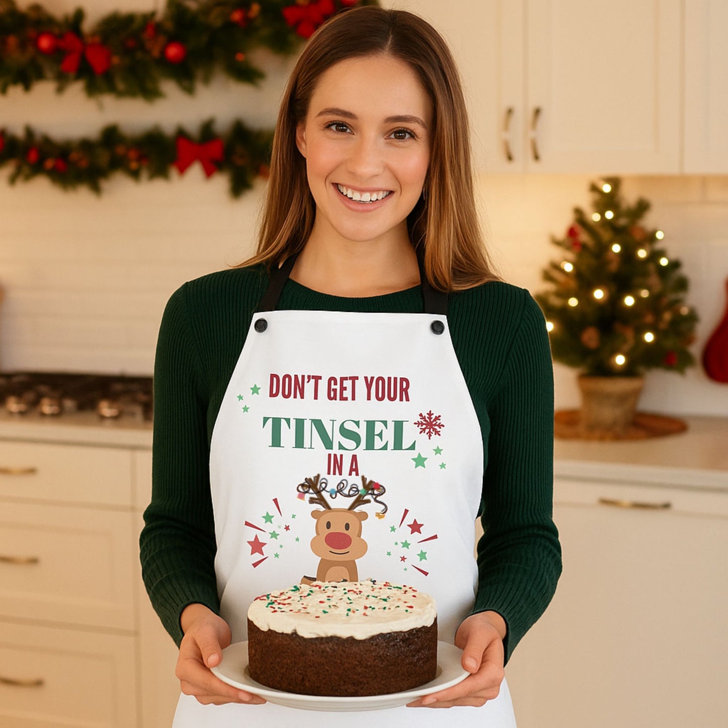 Don’t Get Your Tinsel in a Tangle Apron | Funny Christmas  Kitchen Gift