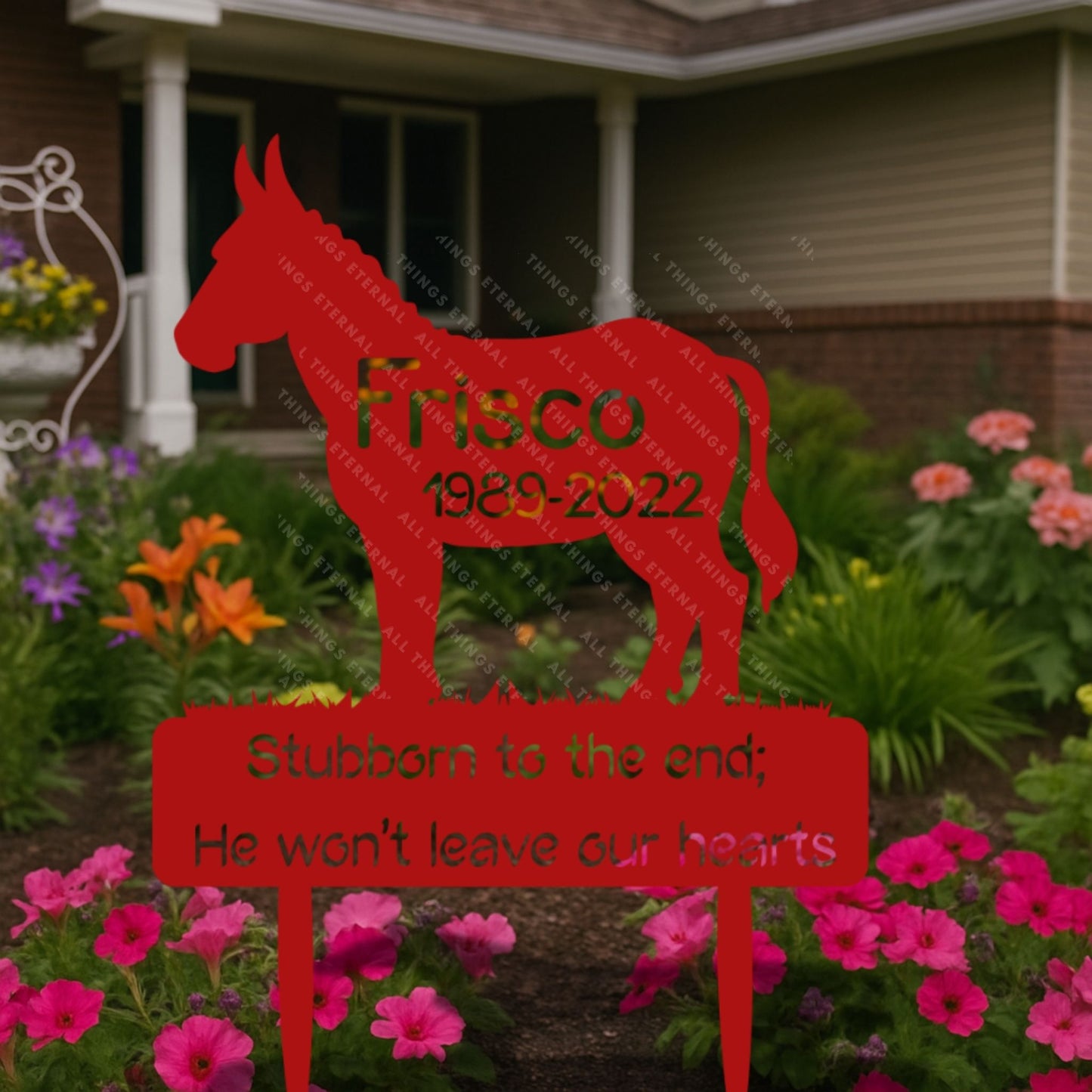 Custom Donkey Memorial Sign – Personalized Pet Loss Yard Decor