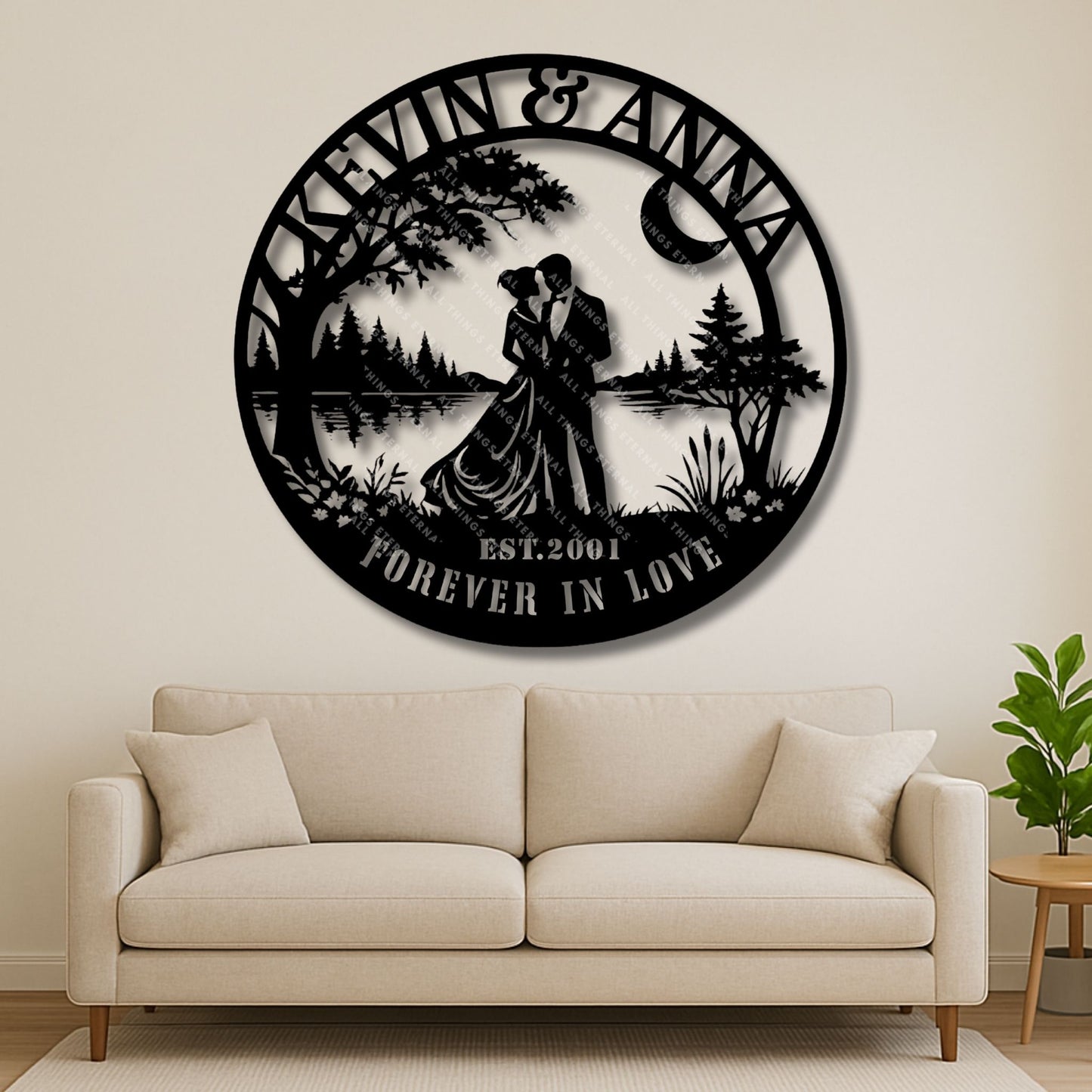 Personalized Wedding Metal Sign – Custom Couple Name Wall Art