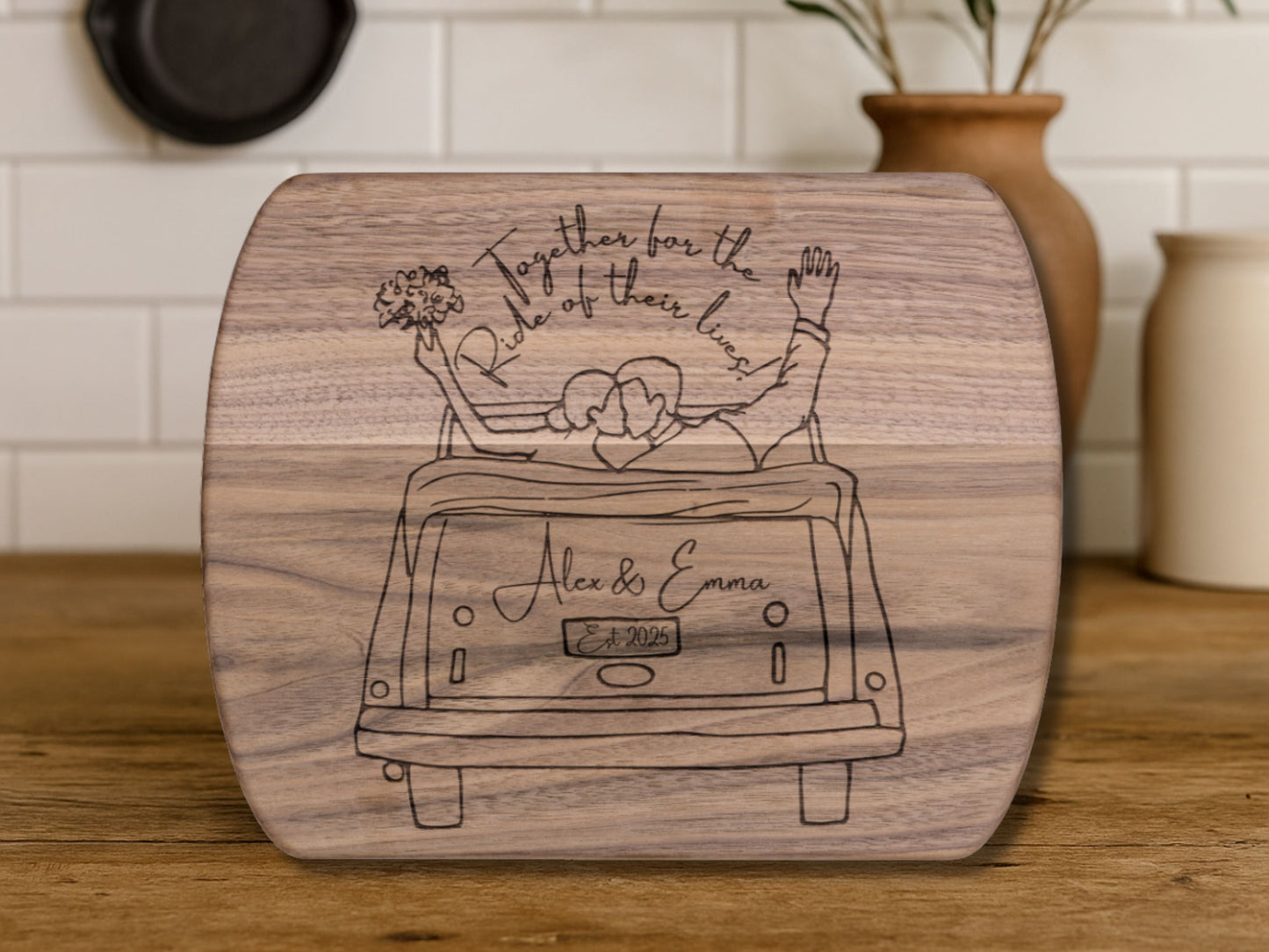 Personalized Wedding Cutting Board- Custom Board for Newlyweds, Couples, Kitchen Decor