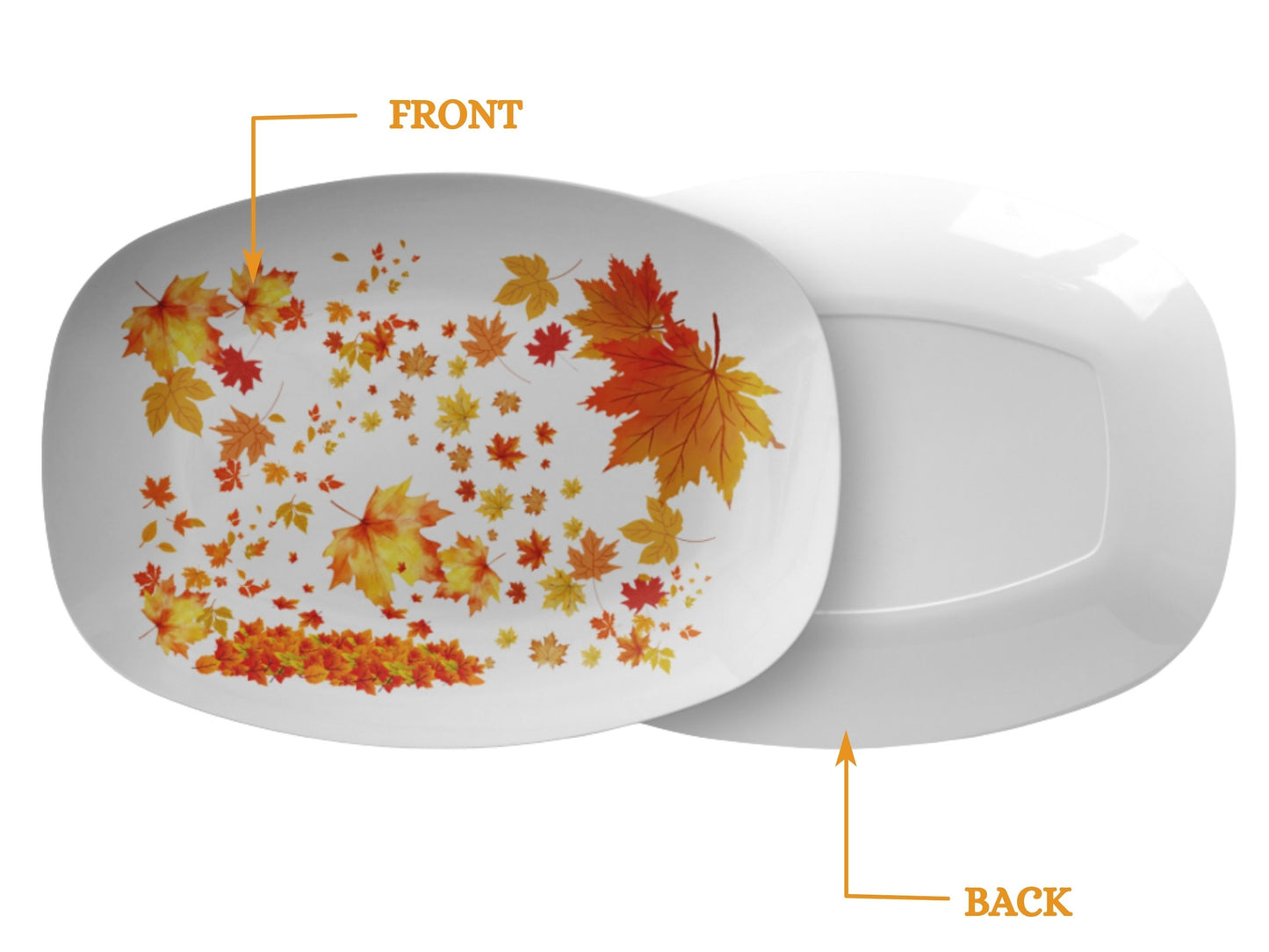 Fall Leaves Serving Platter 10x14 – Autumn Fall Decor Tray