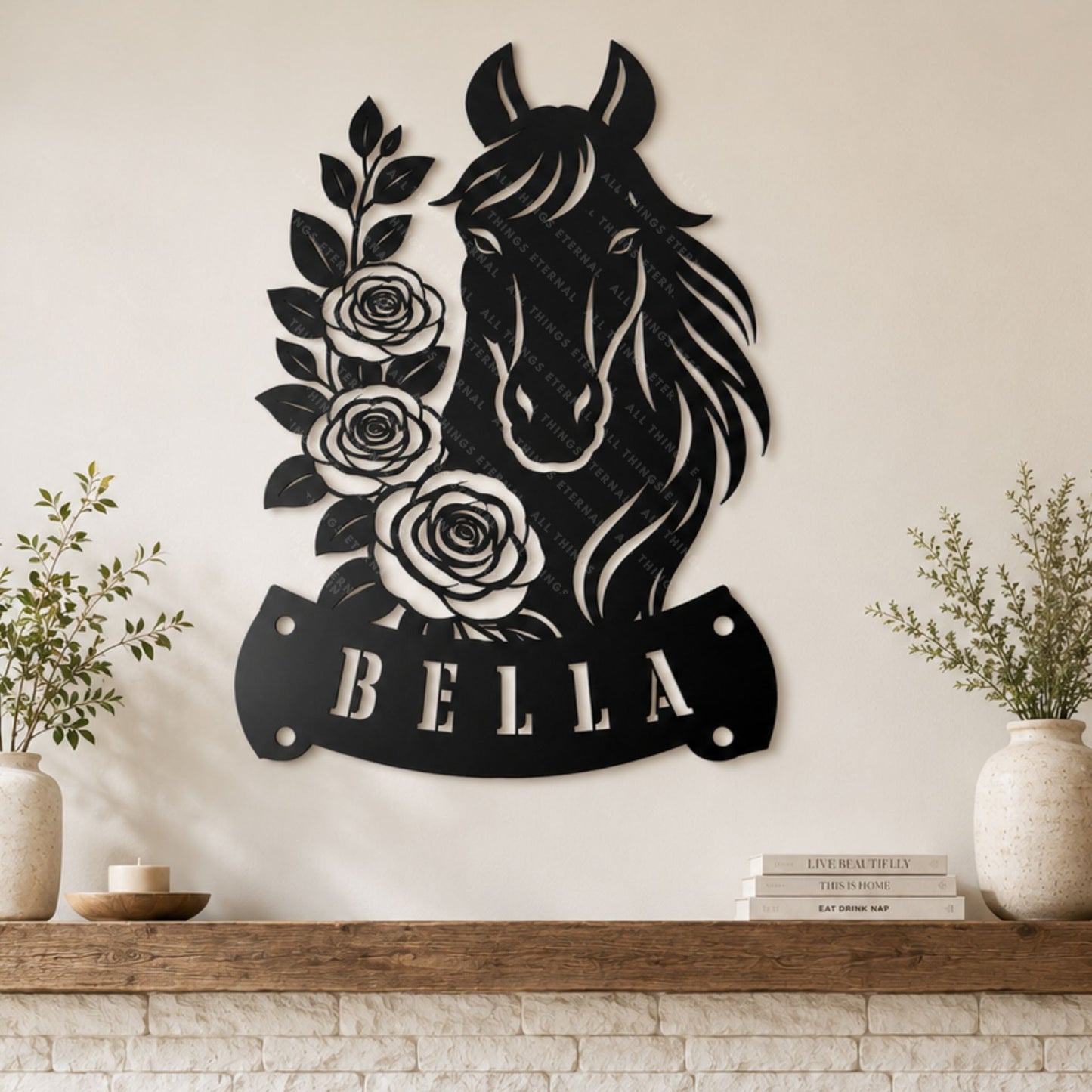 Personalized Horse Stall Name Sign – Custom Mare Metal Barn Door Decor