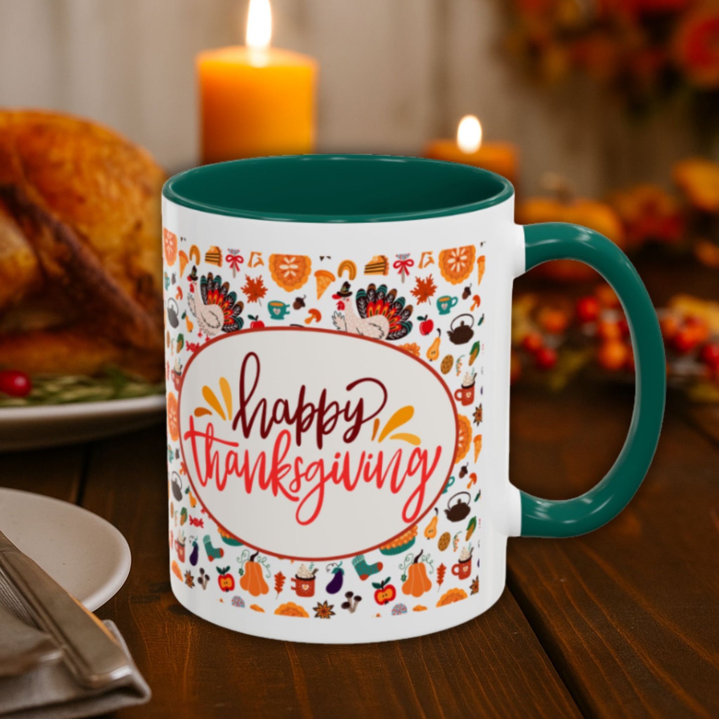 Happy Thanksgiving Mug | Festive Two-Tone Coffee Cup Gift