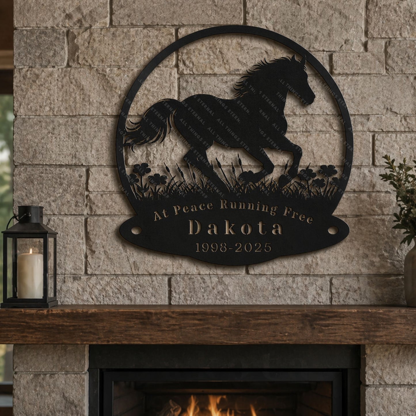 Custom Horse Memorial Metal Sign – Personalized Tribute with Name & Dates