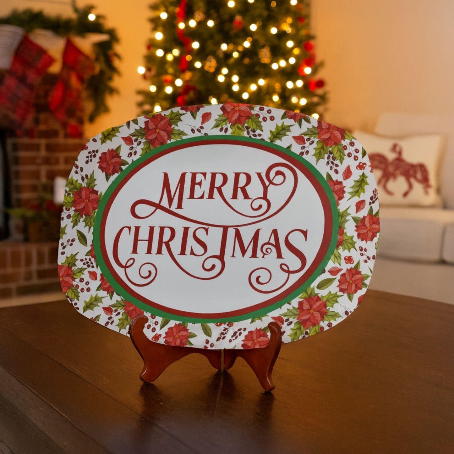 Merry Christmas Serving Tray – Festive Holiday Platter