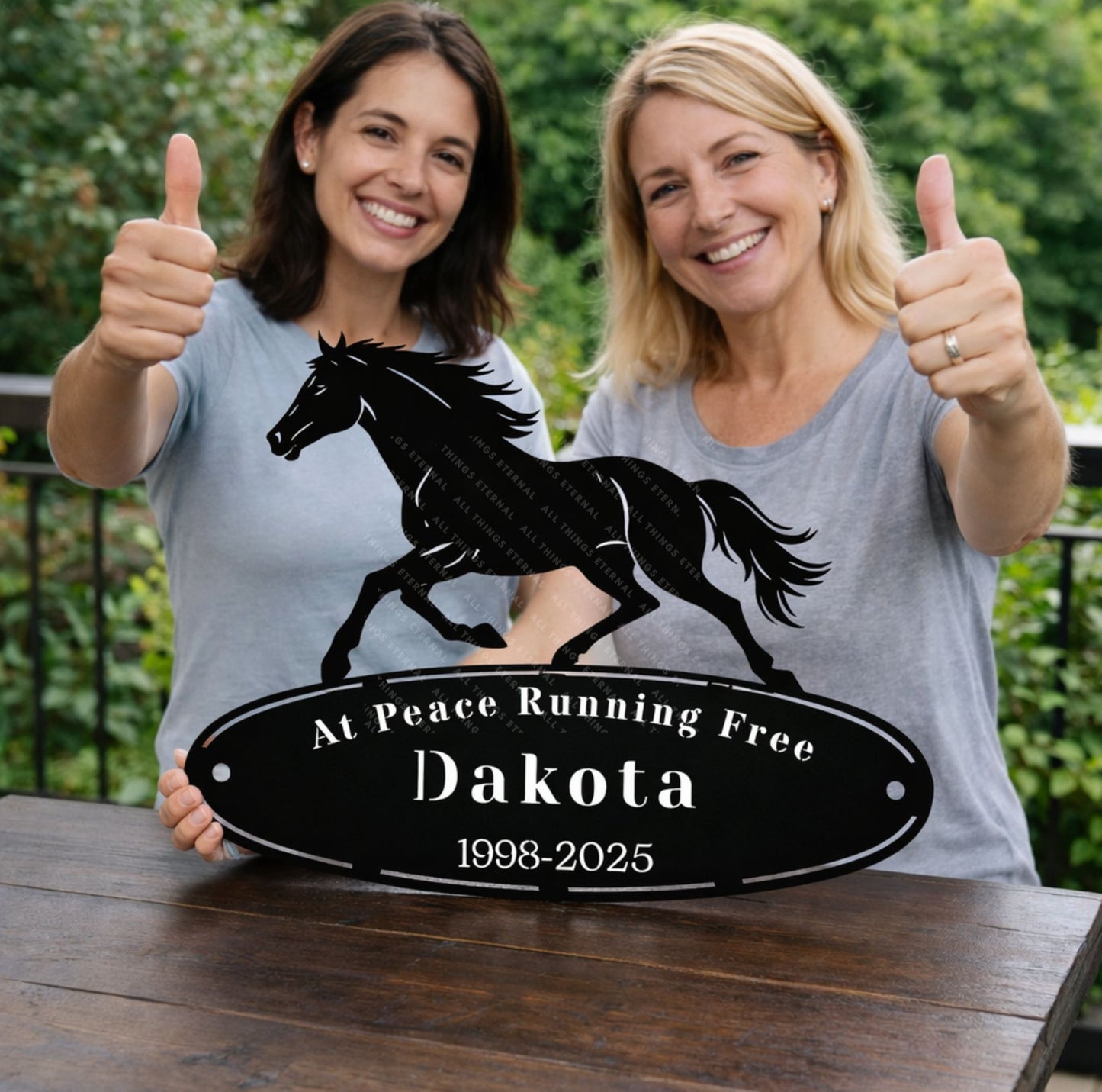Custom Horse Memorial Metal Sign – Personalized Equine Tribute with Name & Dates