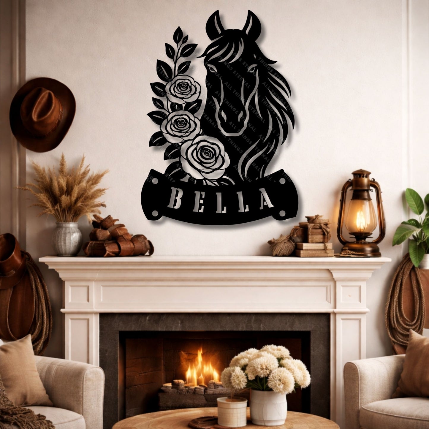 Personalized Horse Stall Name Sign – Custom Mare Metal Barn Door Decor