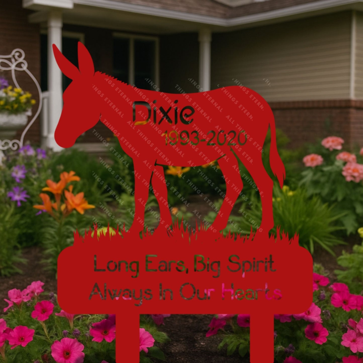 Personalized Donkey Grave Marker – Memorial Metal Yard Sign
