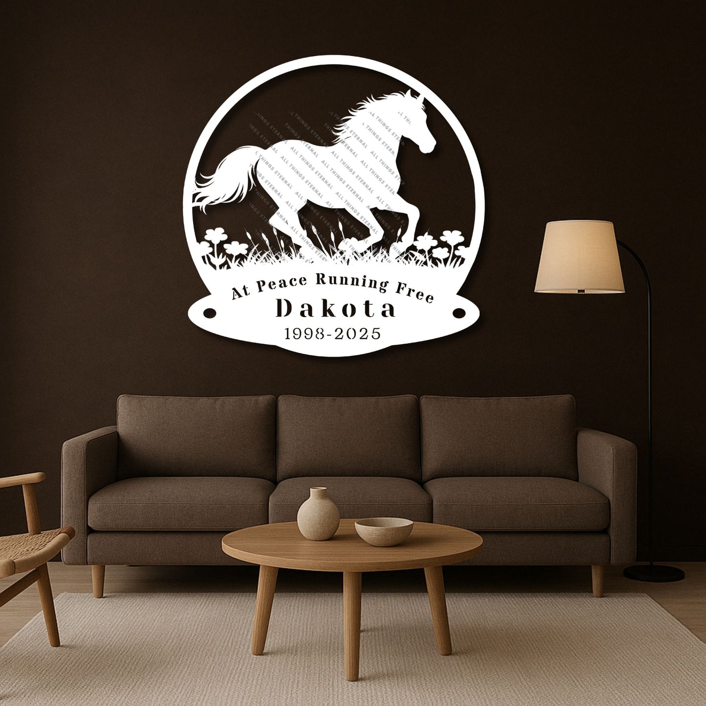 Custom Horse Memorial Metal Sign – Personalized Tribute with Name & Dates