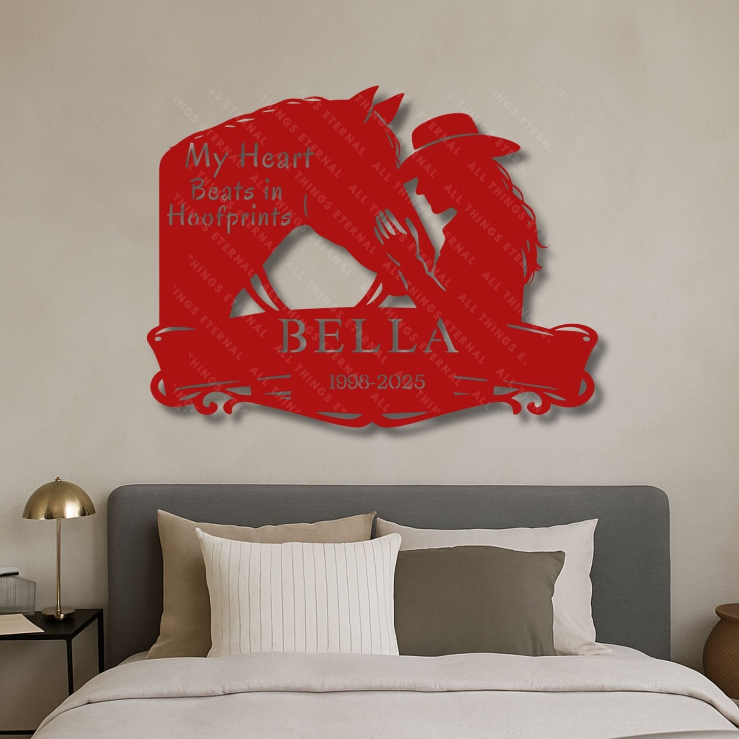 Personalized Horse Memorial Metal Sign – My Heart Beats in Hoofprints