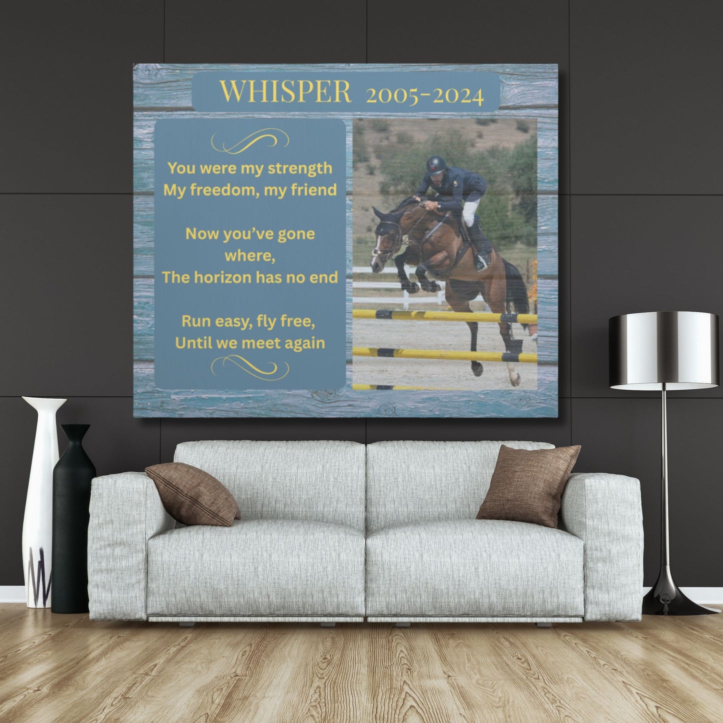 Custom Horse Memorial Canvas with Photo – Riding Companion Tribute Gifts
