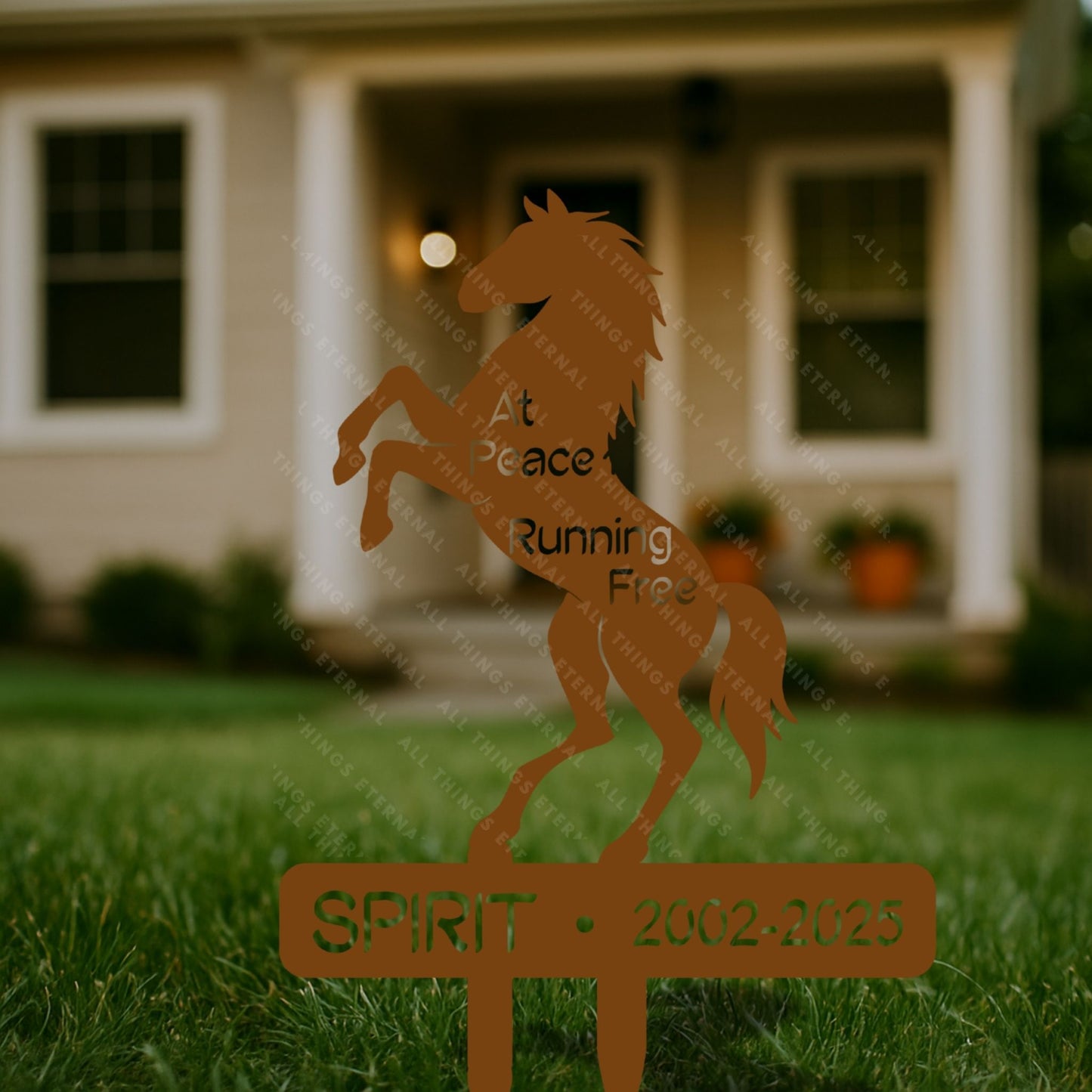 Personalized Horse Memorial Garden Stake – Custom Metal Yard Sign