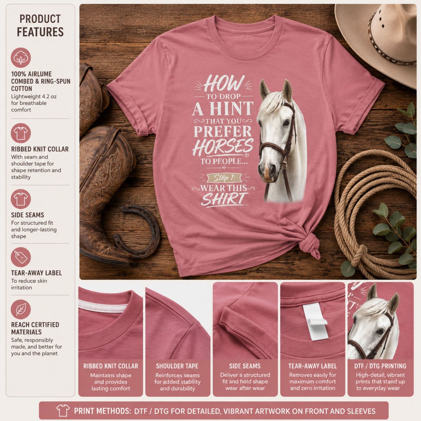 How To Drop A Hint That You Prefer Horses To People Horse Lover T-Shirt