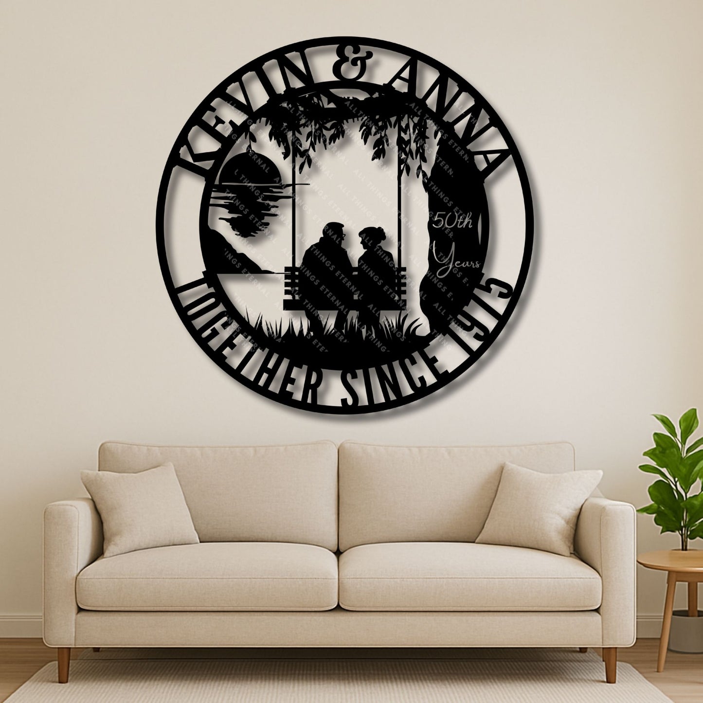 50th Anniversary Gift for Parents – Personalized Metal Wall Art