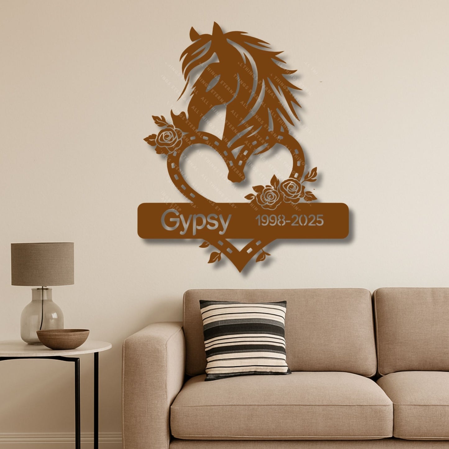 Personalized Horse Memorial Metal Sign – Custom Equine Tribute with Name & Dates