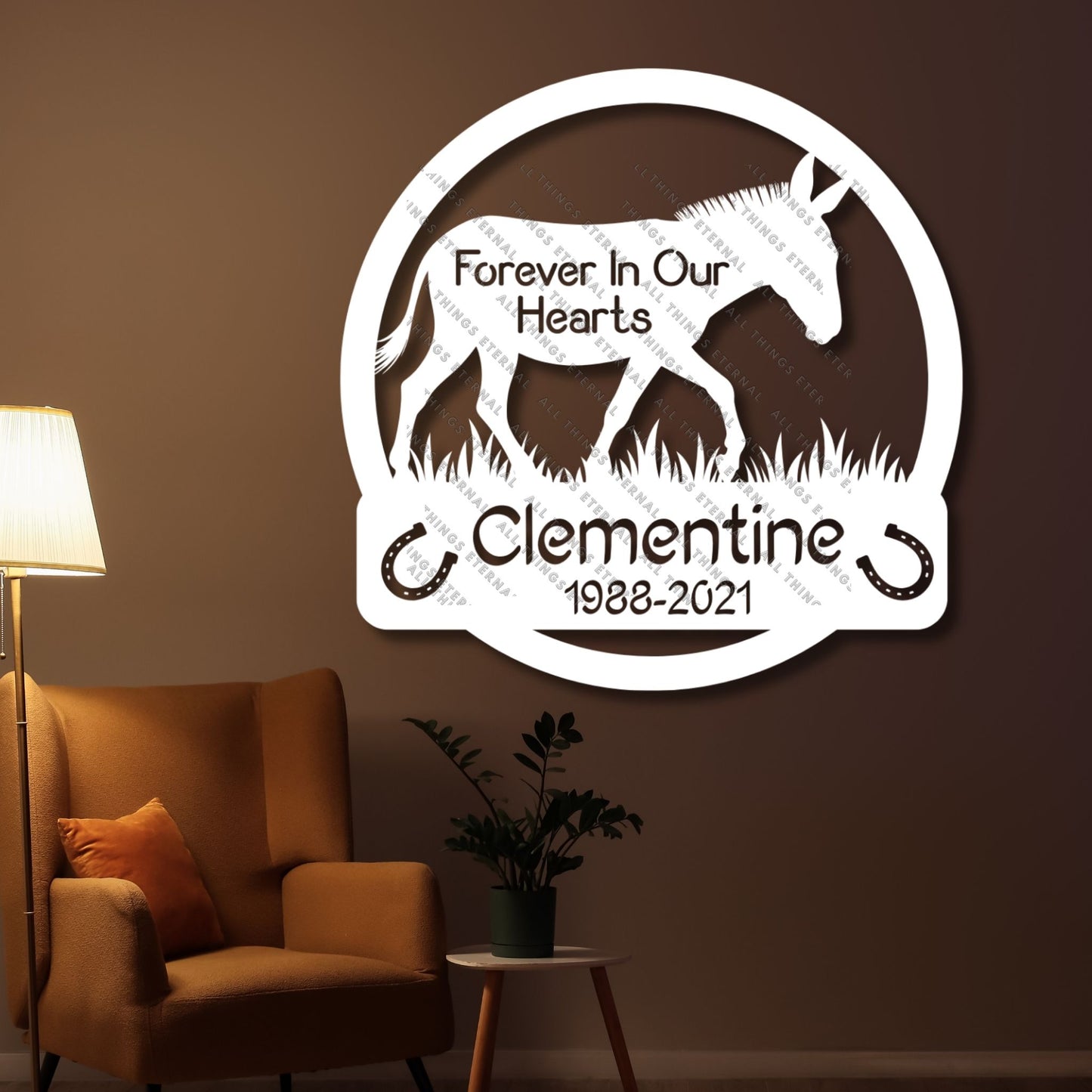 Custom Donkey Memorial Metal Wall Sign – Personalized Farm Decor