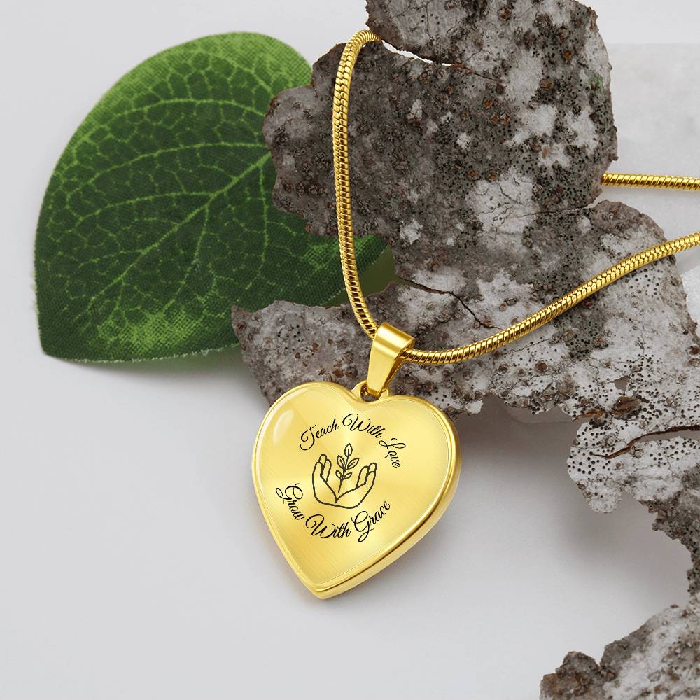 Teach With Love Heart Necklace – Father to Daughter Gift