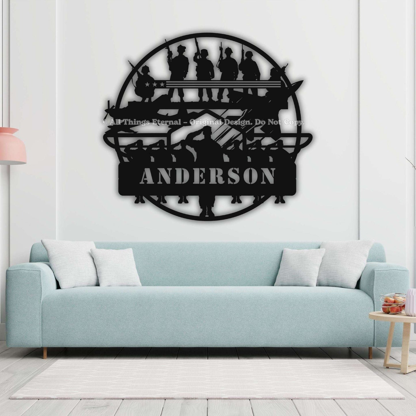 Custom Name Patriotic  Veterans & Soldiers Metal Wall Art Sign