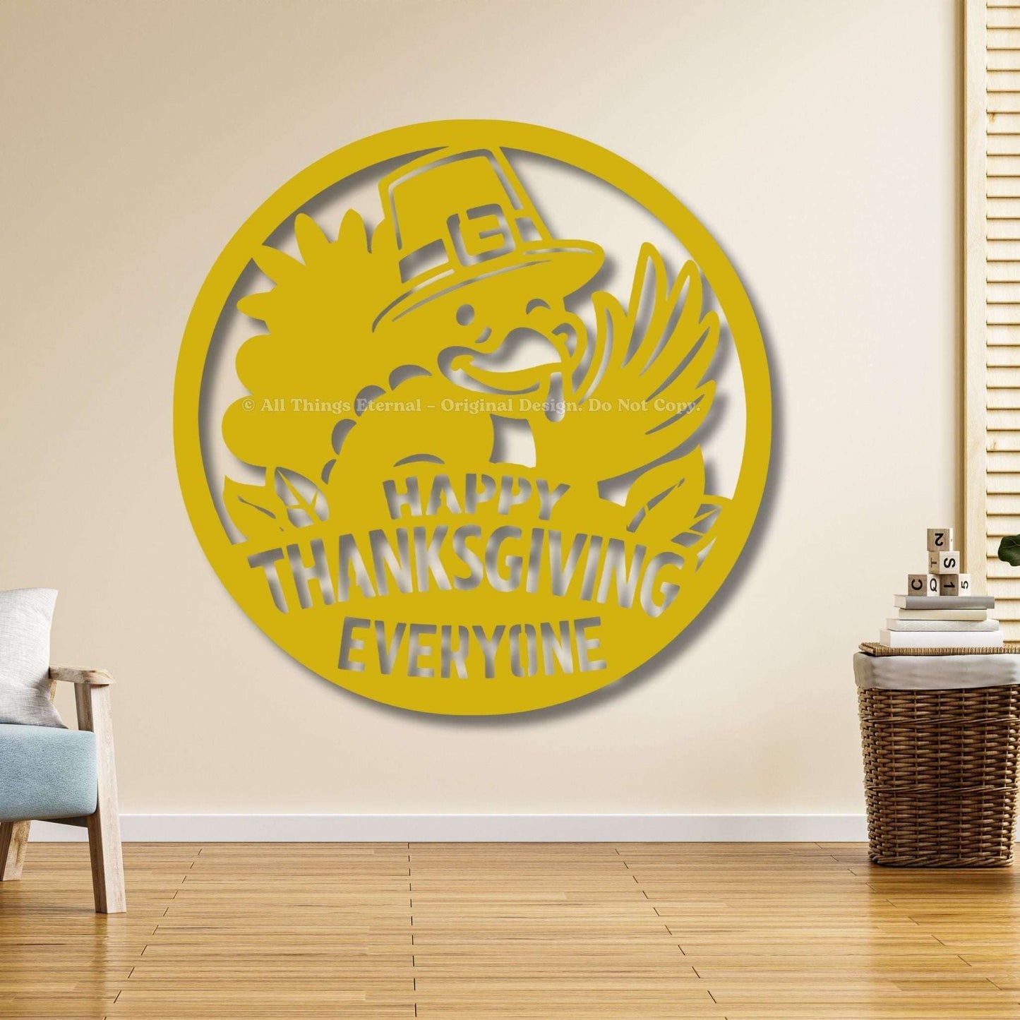 Happy Thanksgiving Sign - Turkey Metal Wall Art Décor for Home