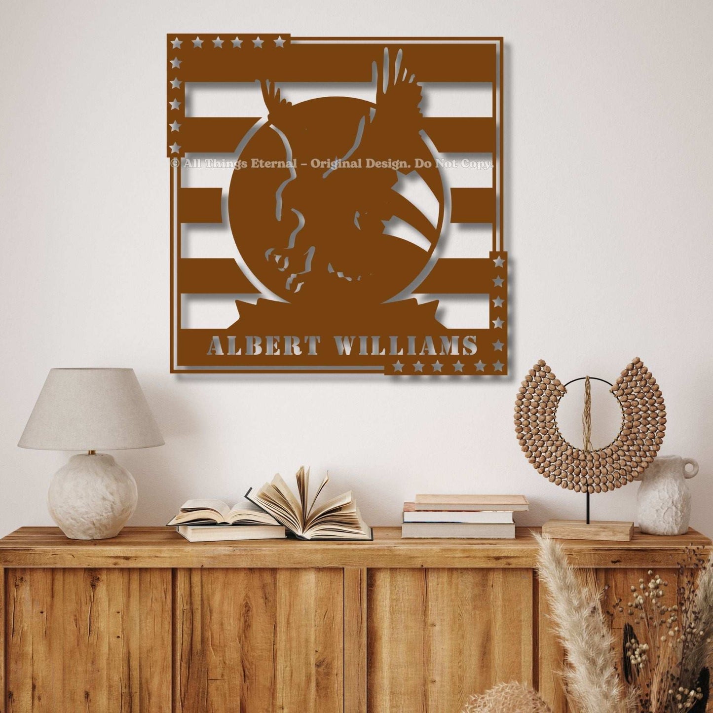 Custom Name Patriotic Veterans Metal Sign Decor Gift