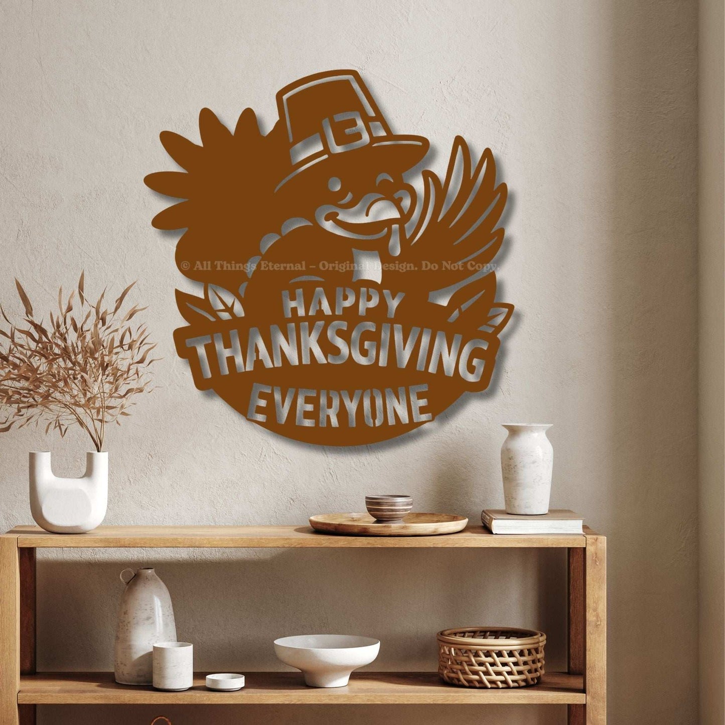 Thanksgiving Turkey Metal Sign - Wall Art for Home