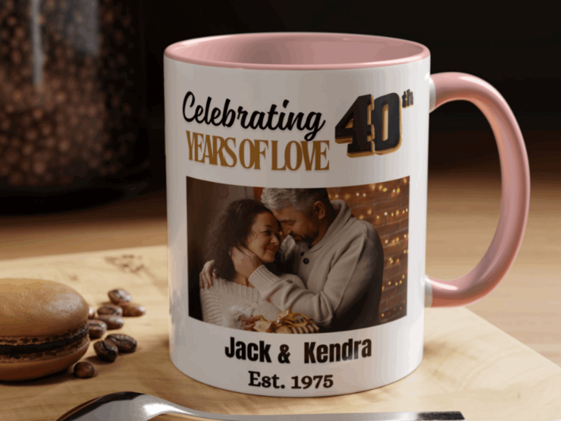 Personalized 40th  Wedding Anniversary  Photo Coffee Mug