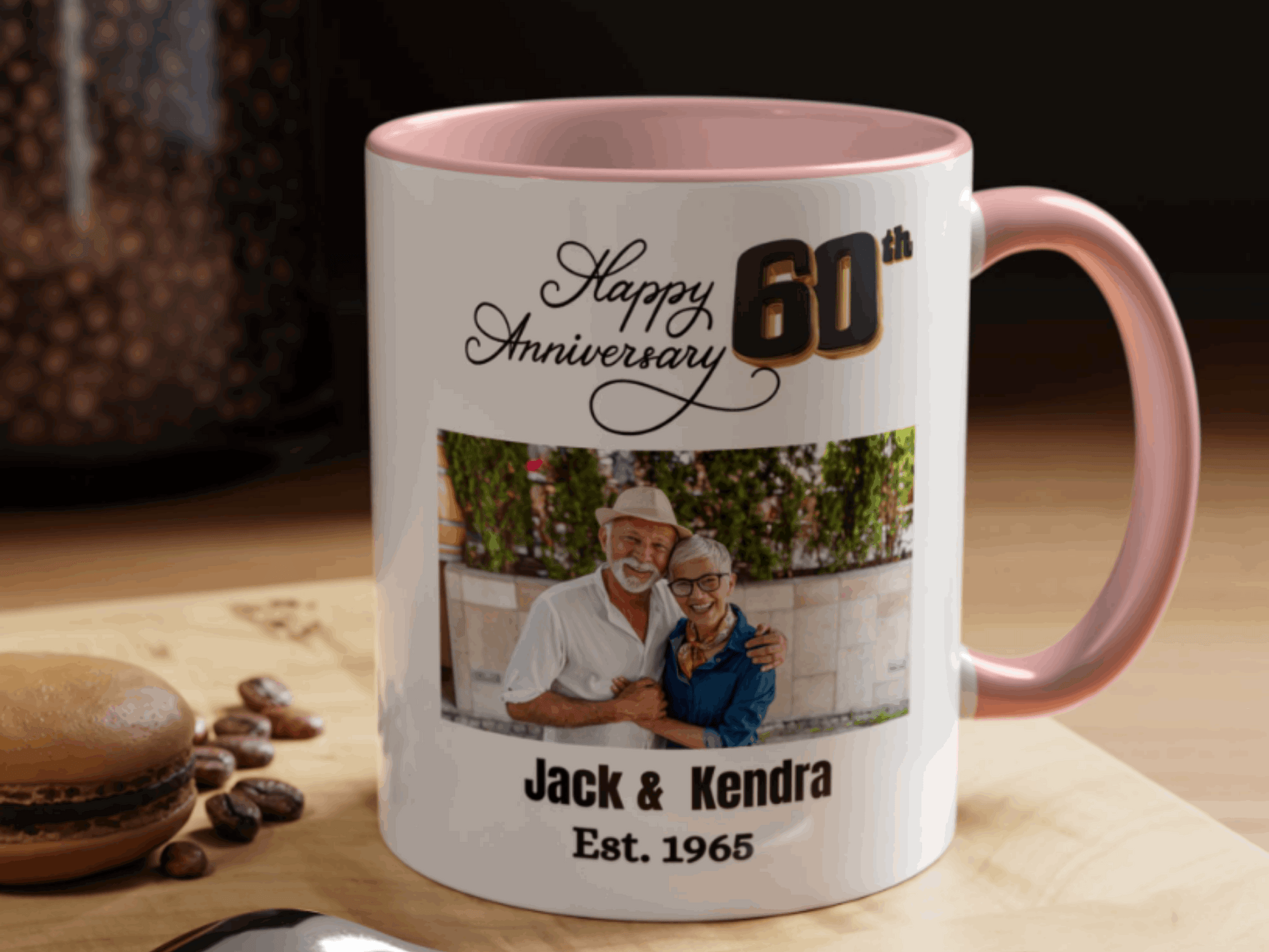 Custom 60th Anniversary Photo Mug Wedding Gifts
