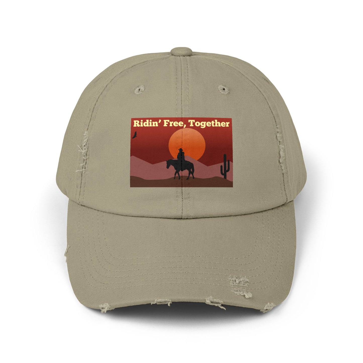Ridin' Free Together Distressed Vintage Horse Cap
