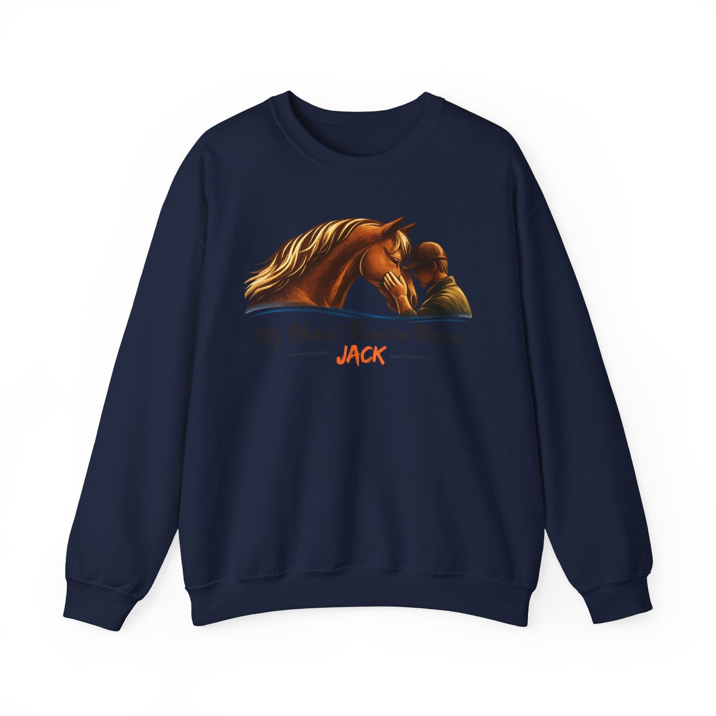 Personalized My Heart Runs on Hooves Sweatshirt for Men