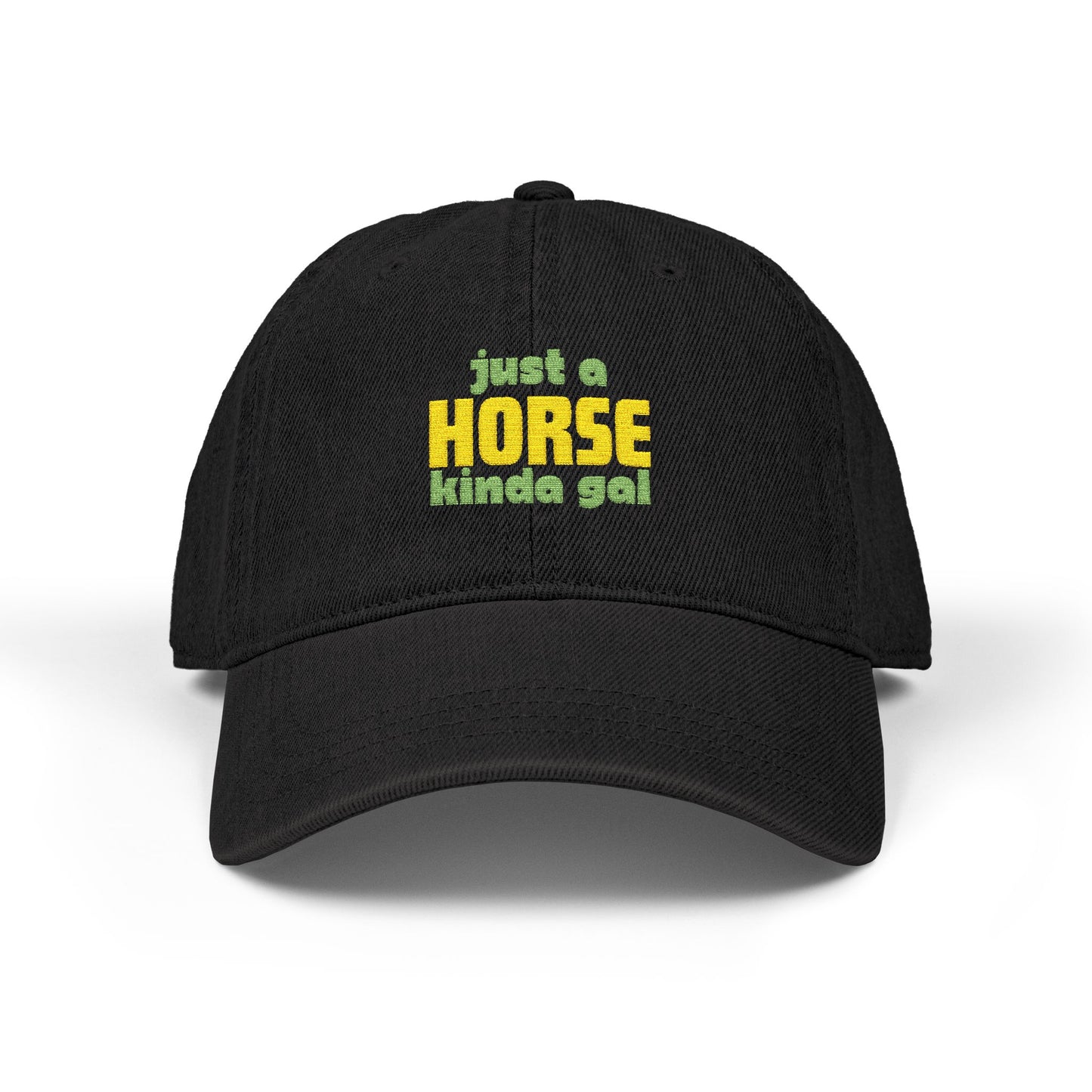 Just a Horse Kinda Gal Denim Hat — Embroidered Casual Baseball Cap for Horse Lovers