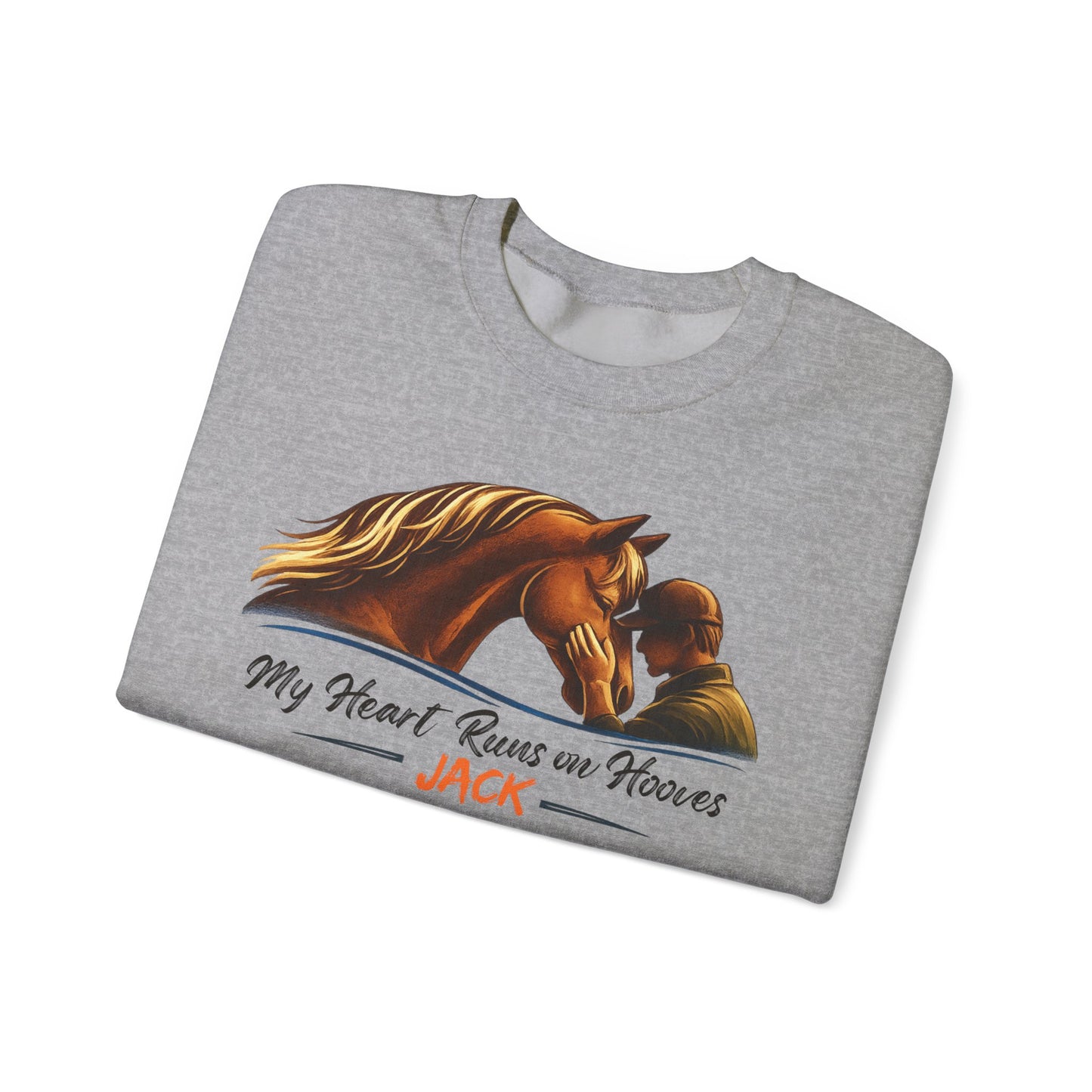 Personalized My Heart Runs on Hooves Sweatshirt for Men