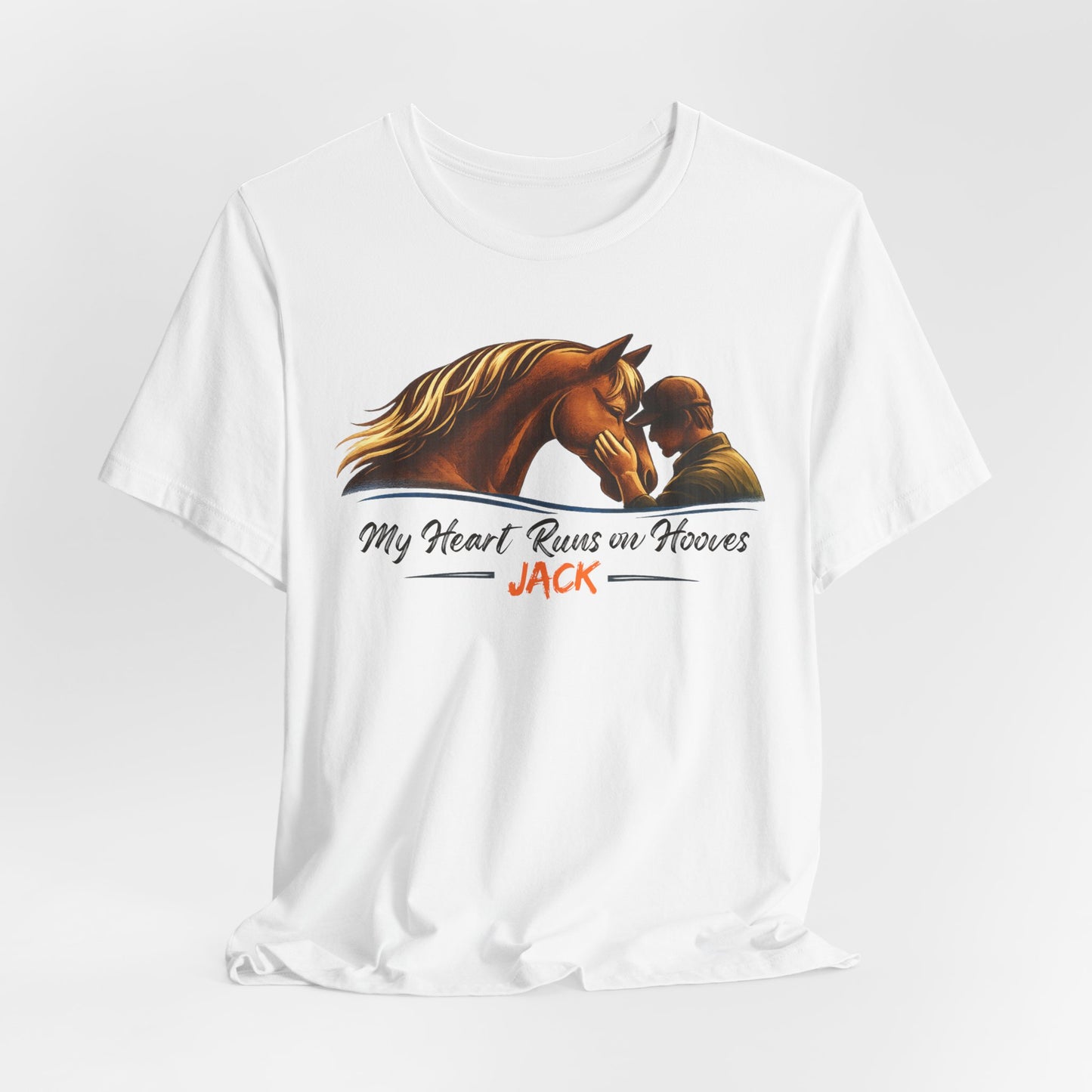 My Heart Runs on Hooves Personalized with Name Horse Lover T-Shirt
