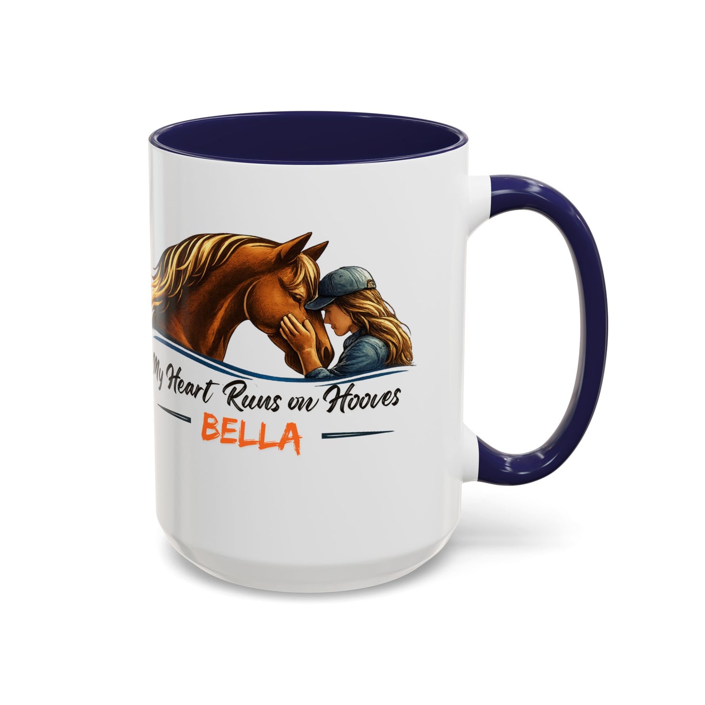 Personalized Two-Tone Horse Coffee Mug – My Heart Runs on Hooves