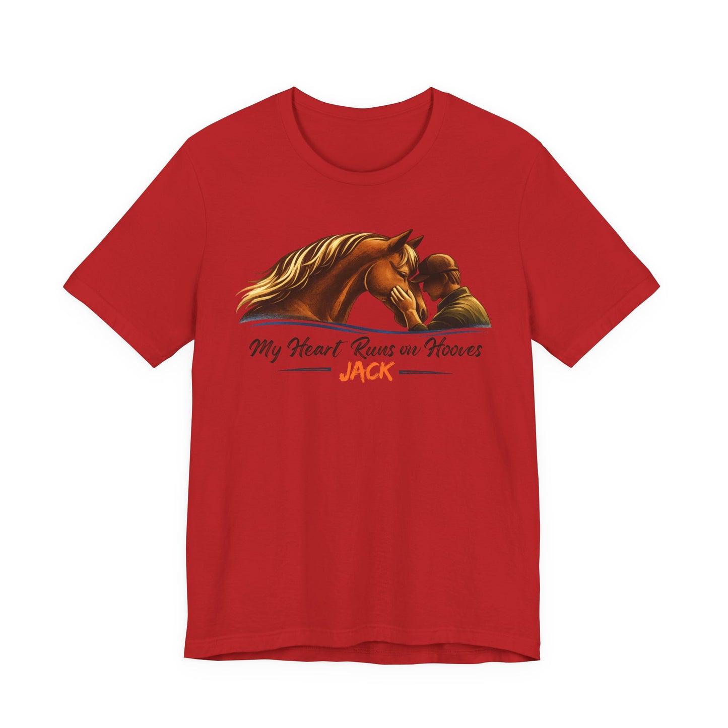 My Heart Runs on Hooves Personalized with Name Horse Lover T-Shirt