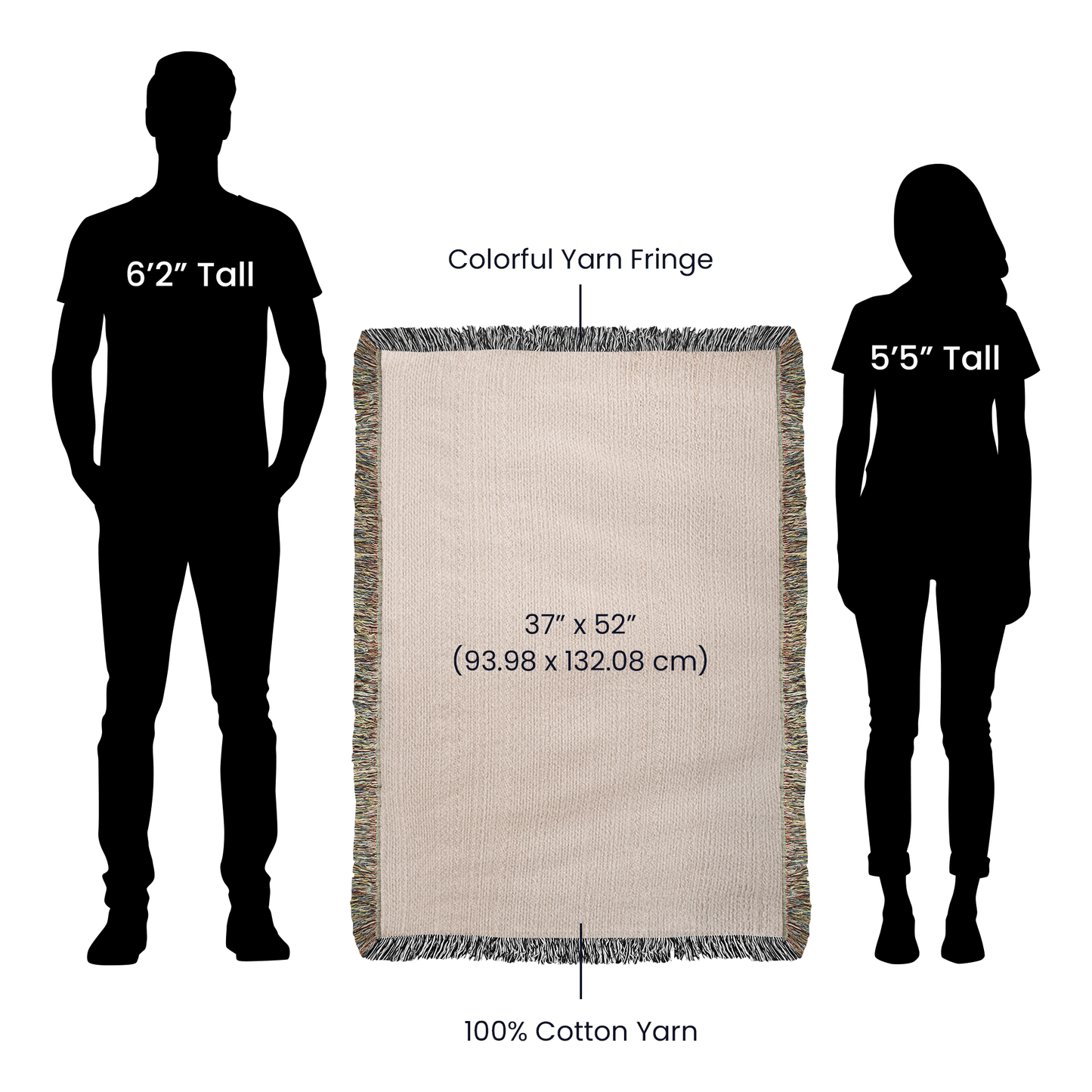 Personalized Horse Photo Woven Blanket with Name & Est Date