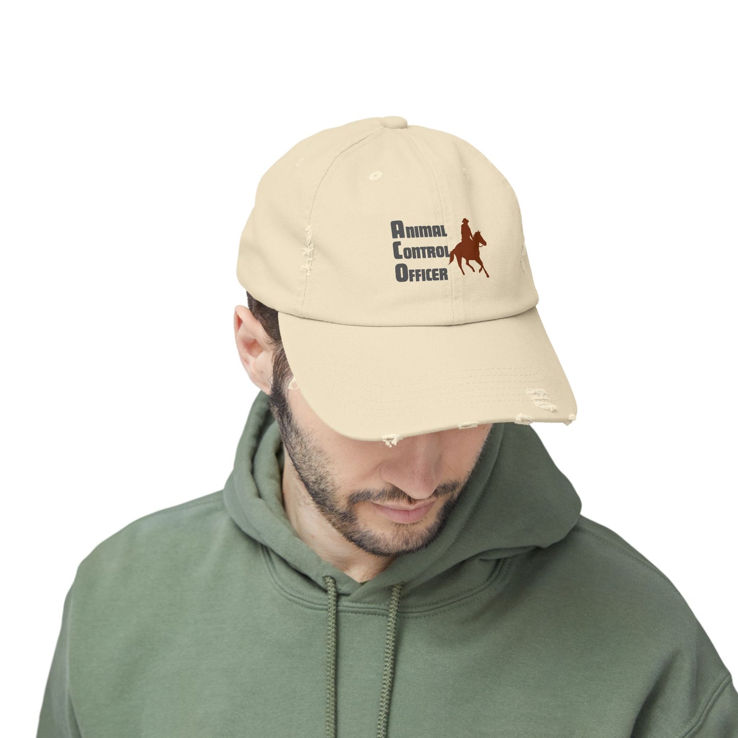 Animal Control Officer Distressed Cap — Cowboy & Horse Logo Hat
