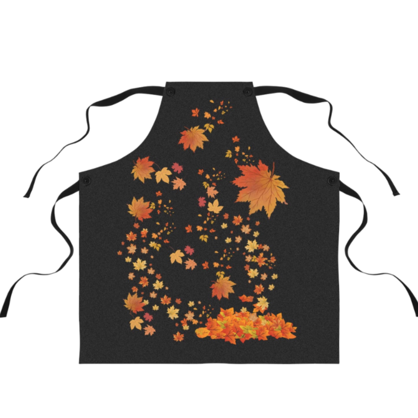 Black Fall Leaves Apron | Grateful Cooking & Thanksgiving Gift