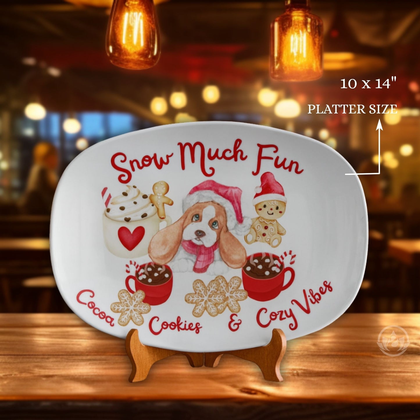 Snow Much Fun Christmas Serving Tray – Cocoa, Cookies & Cozy Vibes