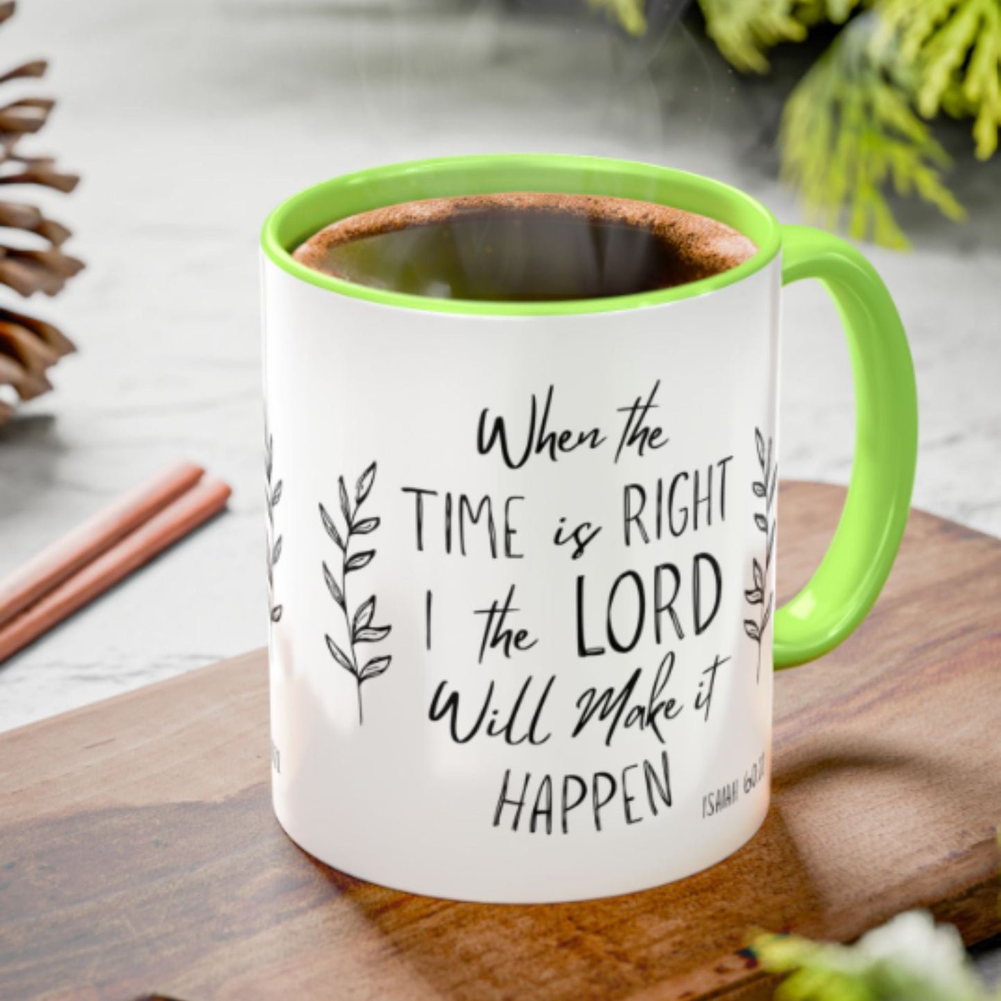 Isaiah 60:22 Two-Tone Ceramic Coffee Mug – Inspirational Christian Gift