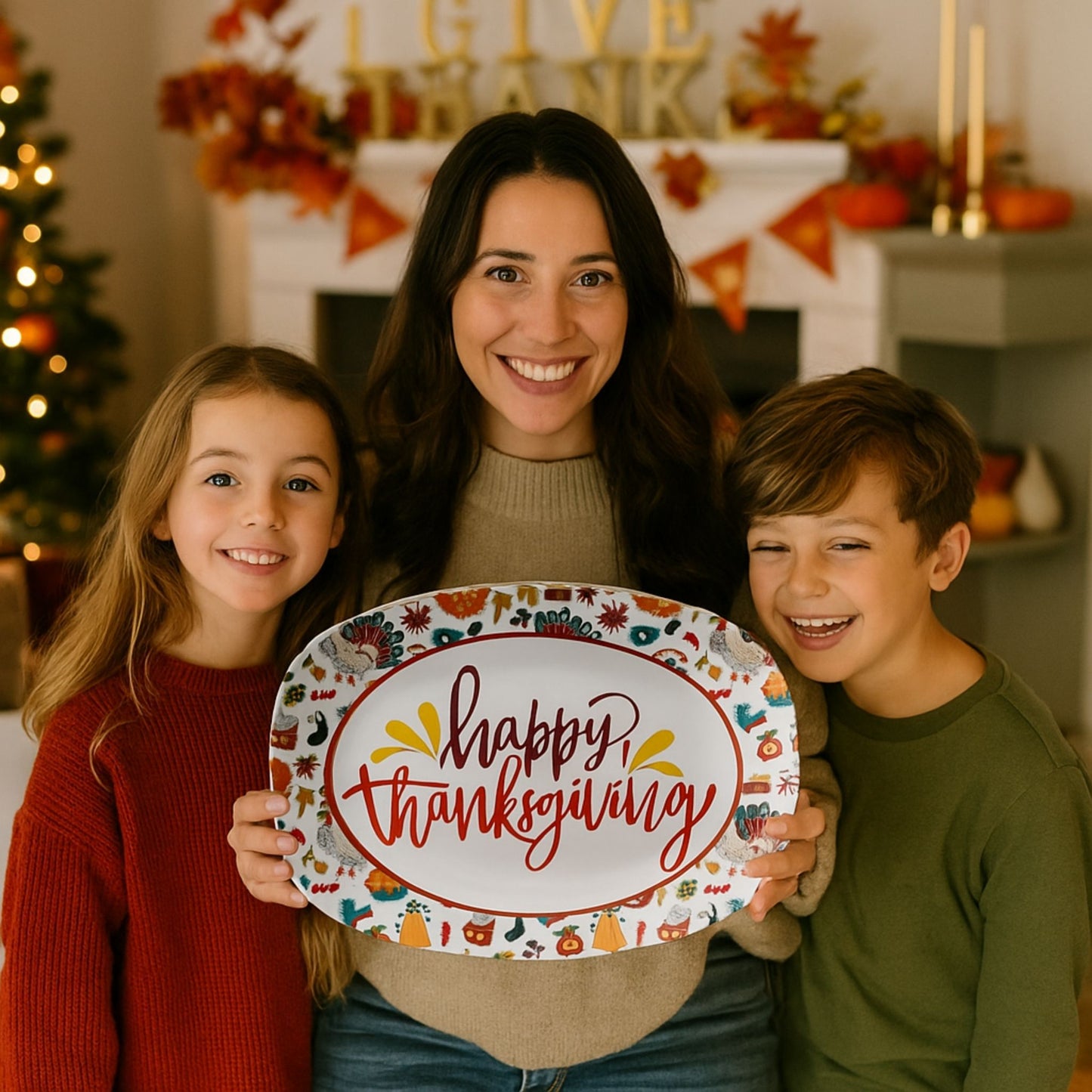 Happy Thanksgiving Serving Platter – Festive Fall Table Décor