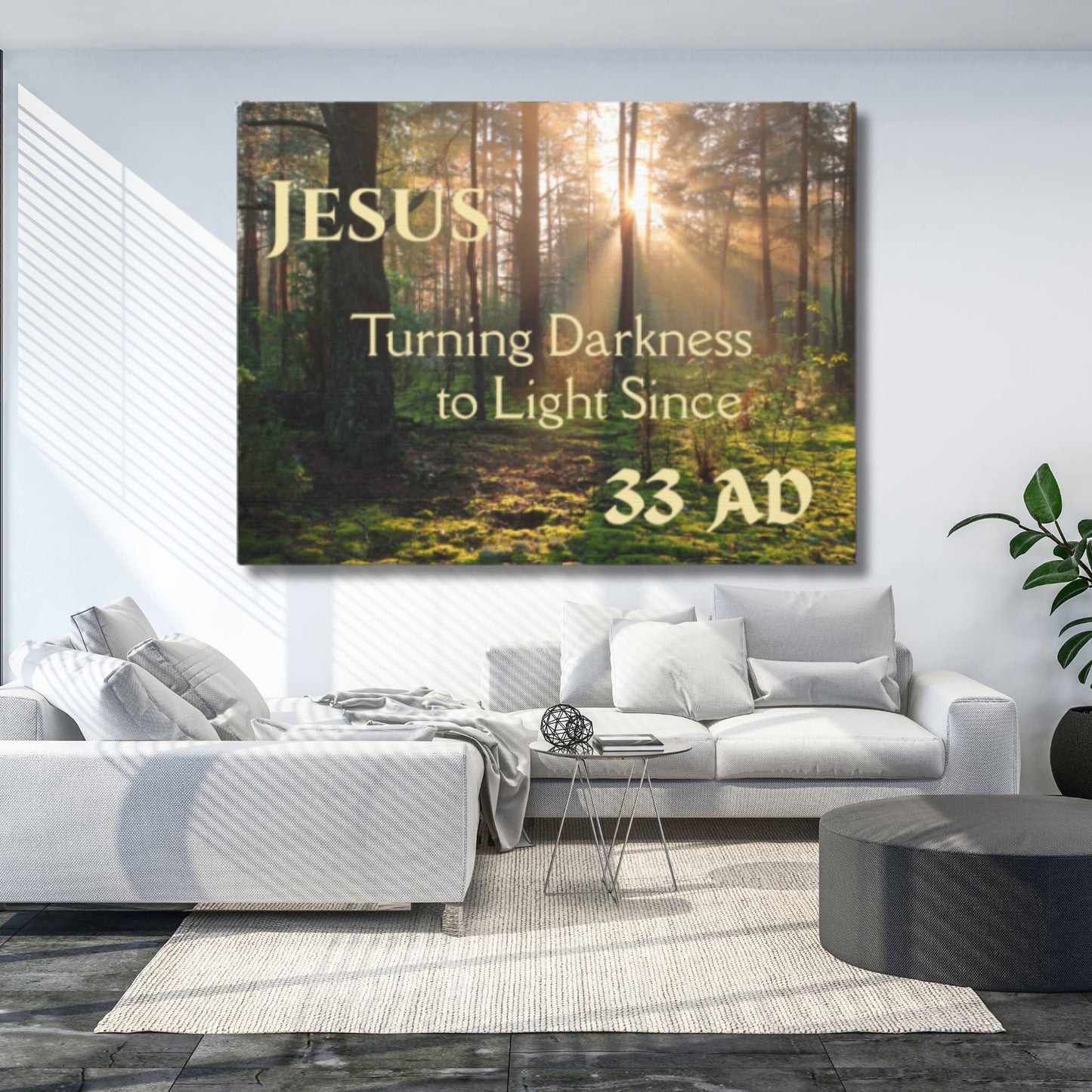 Jesus Turning Darkness to Light Canvas | Christian Christmas Wall Art