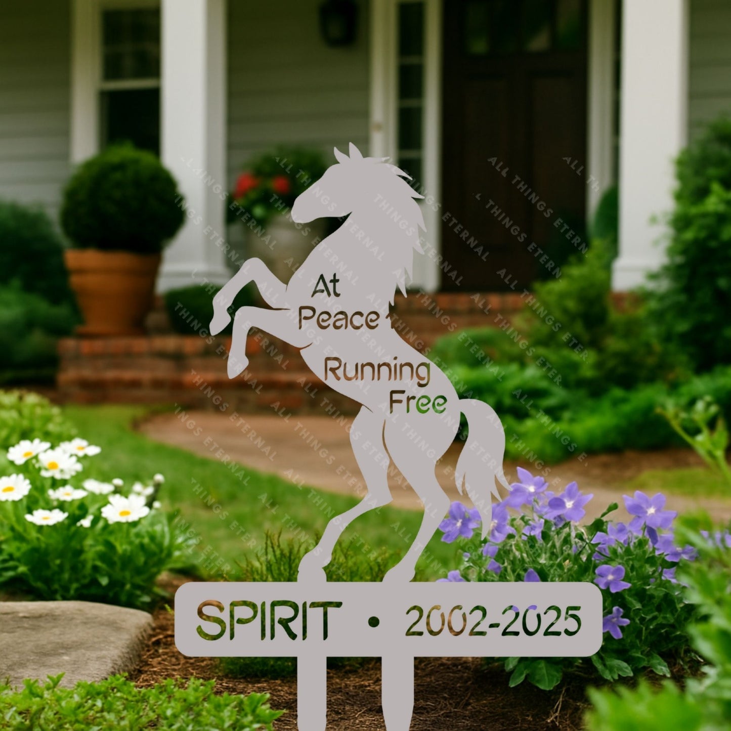 Personalized Horse Memorial Garden Stake – Custom Metal Yard Sign