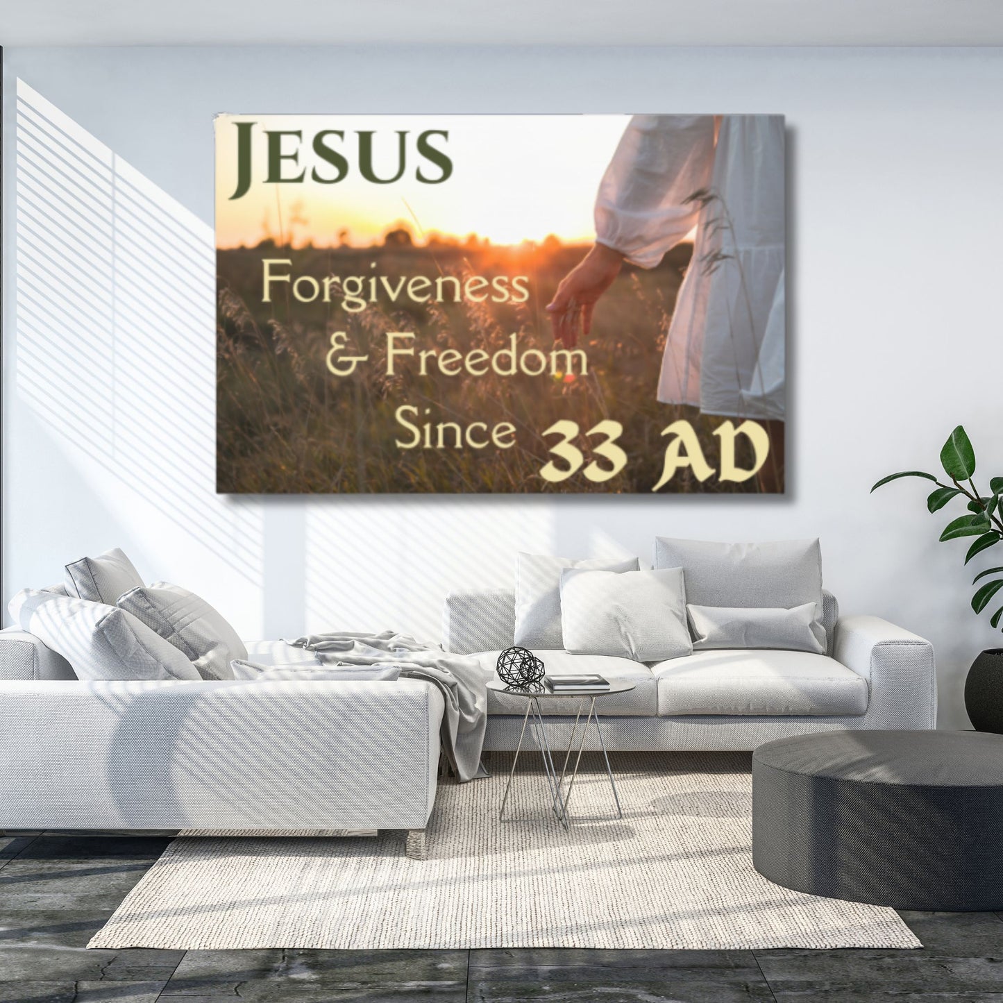 Jesus Forgiveness & Freedom Since 33 AD Christian Canvas Wall Art Gift