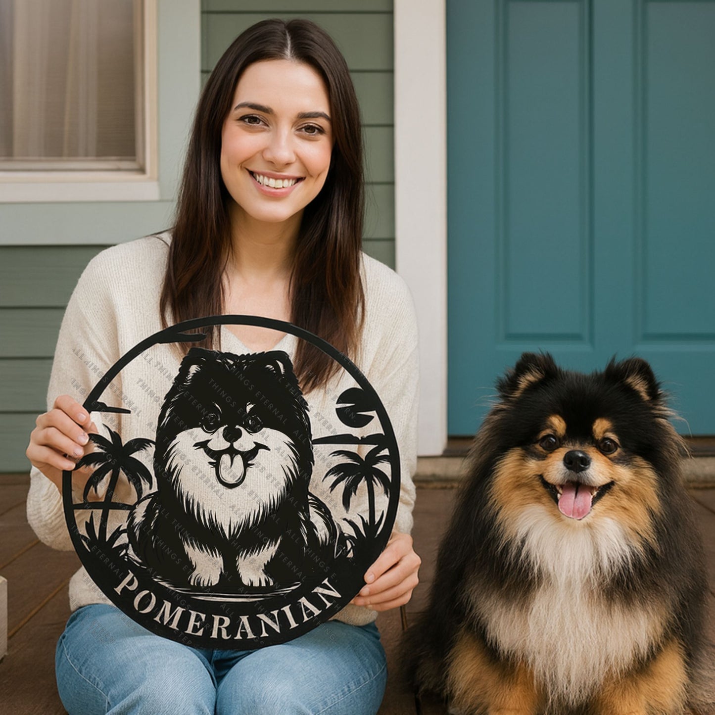 Personalized Pomeranian Metal Sign | Custom Dog Name Wall Art Gift