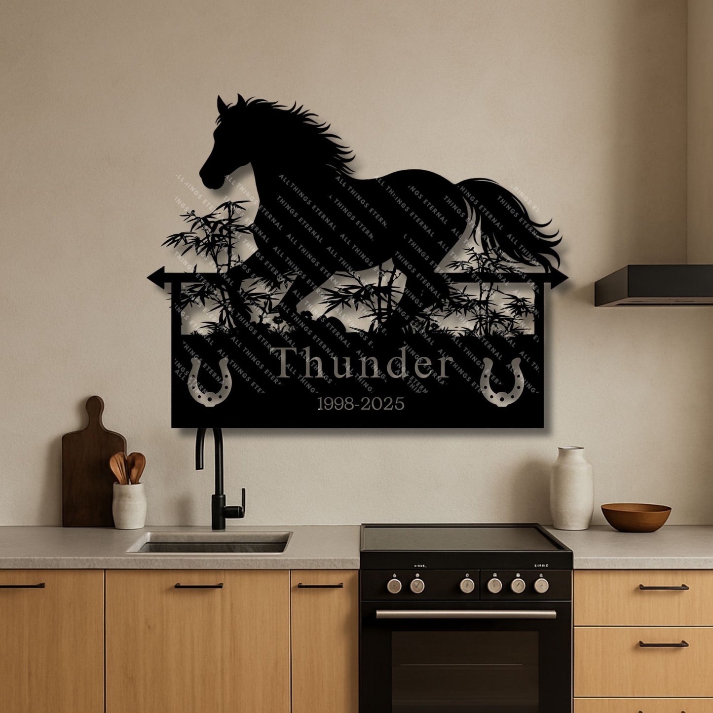 Horse Memorial Metal Wall Art | Equestrian Tribute Home Decor Sign