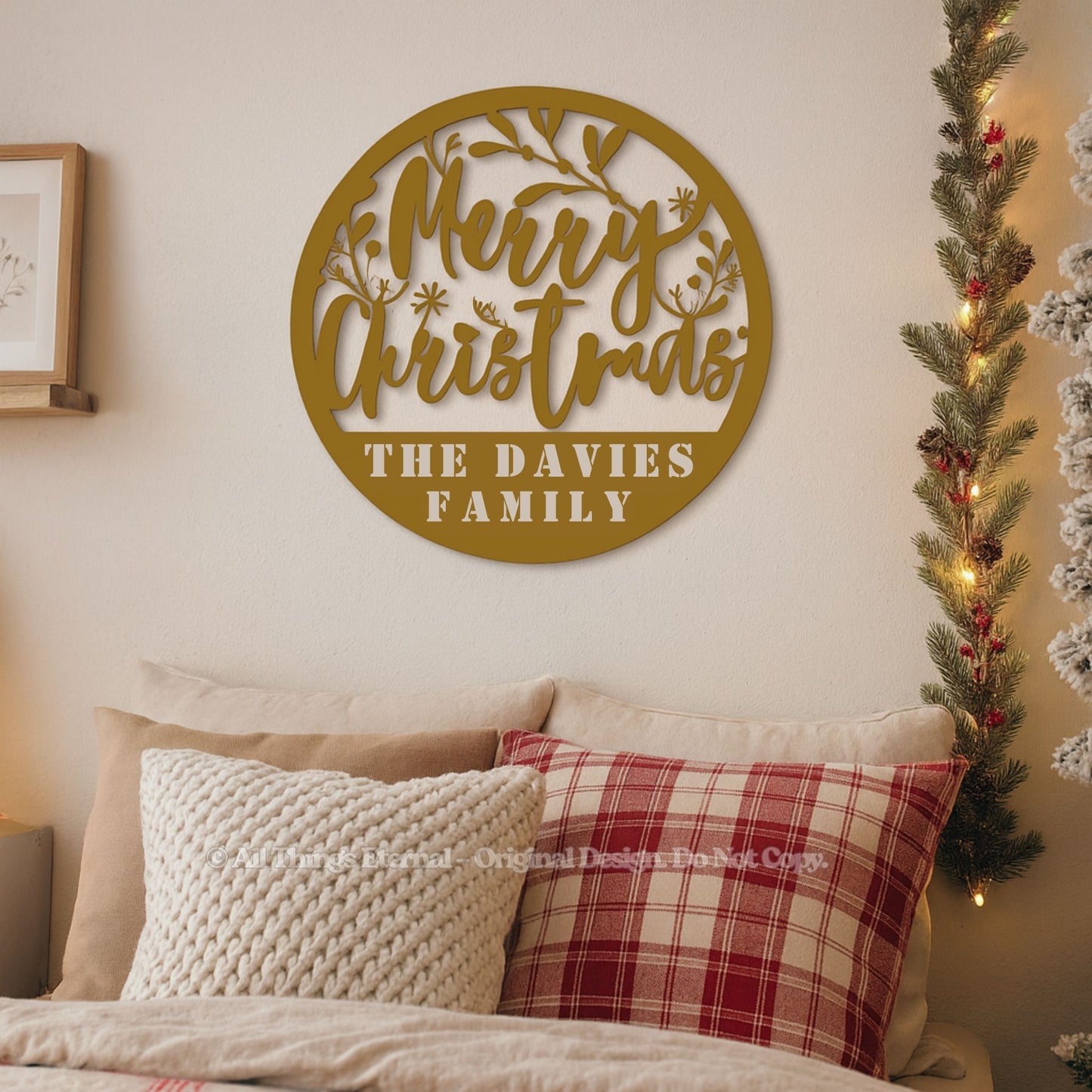 Personalized Christmas Metal Sign | Custom Family Wall Decor